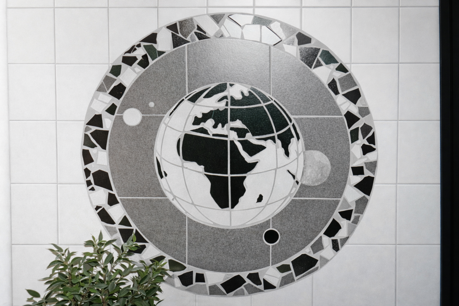 Mosaik im Boden – Sonnenmotiv